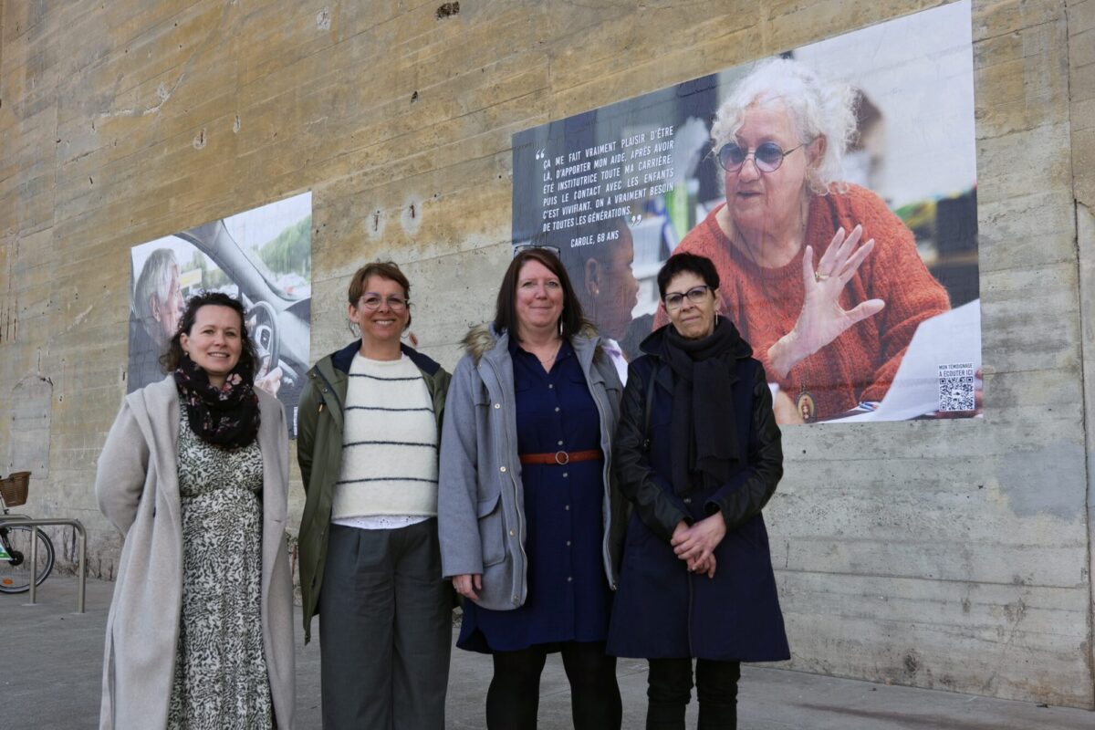 De gauche à droite : Sarah Coadic, responsable de l'unité Inclusion des seniors au CCAS, Christelle Bouchet, chargée de mission "Ville amie des aînés", Anne-Sophie Perrais, subdéléguée à la politique intergénérationnelle, Dominique Trigodet, adjointe aux solidarités et politiques sociales.